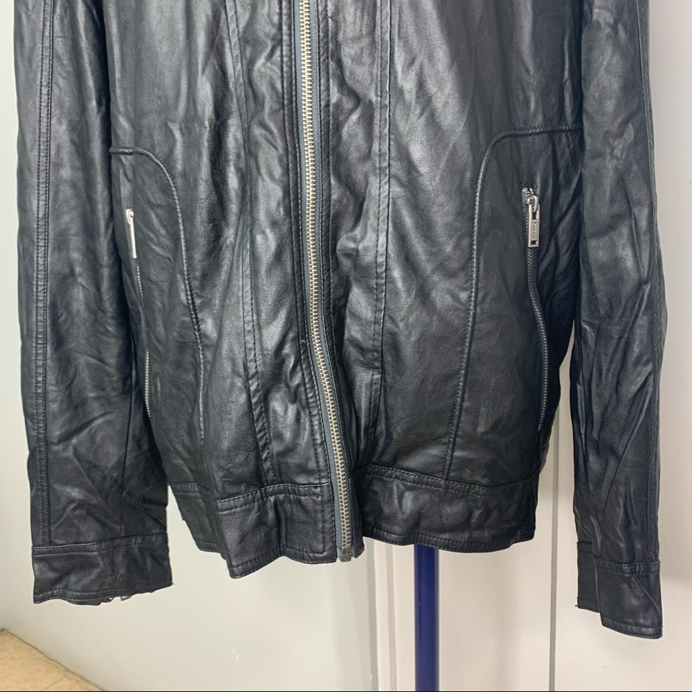 Guess Men’s faux-leather jacket XXL Black - Picture 7 of 14